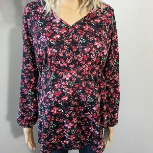 Mama Mia Maternity Black Floral Blouse Size 36
